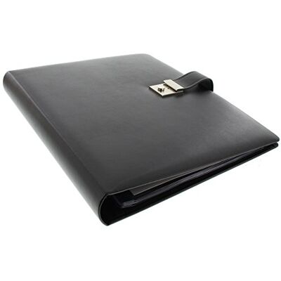 goldbuch 54958 Dokumentmapp, mapp för DIN A4-dokument, ringboksmapp inklusive 5 sikte, expanderbar mapp med lås, orgamapp av äkta läder, cirka 29 x 36 cm, svart goldbuch 54958 Dokumentmapp, mapp för DIN A4-dokument, ringboksmapp inklusive 5 sikte, expanderbar mapp med lås, orgamapp av äkta läder, cirka 29 x 36 cm, svart