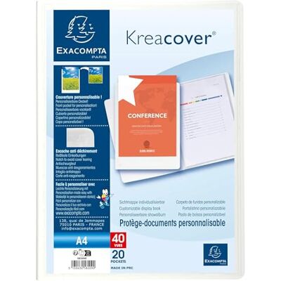 Exacompta Porte vues prolypropylene rigide krea cover 40 vues a4 Exacompta Porte vues prolypropylene rigide krea cover 40 vues a4