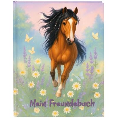 goldbuch 43 164 vänner bok ängslycka, vänskapsbok DIN A5 med 88 illustrerade sidor, poesialbum för Kita och grundskola, omslag av konsttryck med hästmotiv, ca 21 x 15 x 1,5 cm goldbuch 43 164 vänner bok ängslycka, vänskapsbok DIN A5 med 88 illustrerade sidor, poesialbum för Kita och grundskola, omslag av konsttryck med hästmotiv, ca 21 x 15 x 1,5 cm
