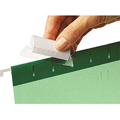 Rexel flikar och etiketter för klassiska upphängningsfiler, klara/vit, förpackning med 25, 2115596 Rexel flikar och etiketter för klassiska upphängningsfiler, klara/vit, förpackning med 25, 2115596
