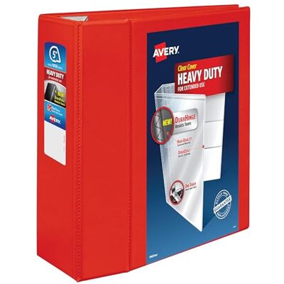 Avery Robust mapp med 3 ringar, 12,7 cm EZD-ring, papperskapacitet 21,5 x 28 cm, 1 röd mapp (79327) Avery Robust mapp med 3 ringar, 12,7 cm EZD-ring, papperskapacitet 21,5 x 28 cm, 1 röd mapp (79327)