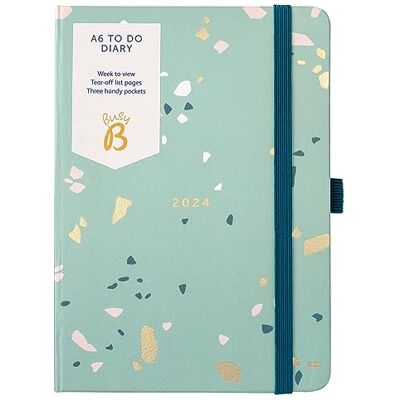 Busy B – To Do Diary möteskalender från januari till december 2024 – terrazzo – A6 veckovisning, möteskalender med anteckningar, avrivlistor och fickor Busy B – To Do Diary möteskalender från januari till december 2024 – terrazzo – A6 veckovisning, möteskalender med anteckningar, avrivlistor och fickor