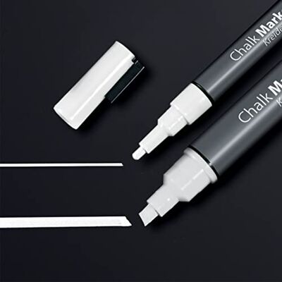 Sigel BA176 kritmarkörer 20 + 50, rund spets 1–2 mm, mejselspets 1–5 mm, vit, 2 st Sigel BA176 kritmarkörer 20 + 50, rund spets 1–2 mm, mejselspets 1–5 mm, vit, 2 st
