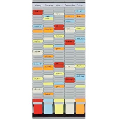 Franken T-korttavla 5 dagars veckoplanerare, 31,5 x 78 cm, 5 remmar, 35 slitsar, PV-SET2 Franken T-korttavla 5 dagars veckoplanerare, 31,5 x 78 cm, 5 remmar, 35 slitsar, PV-SET2