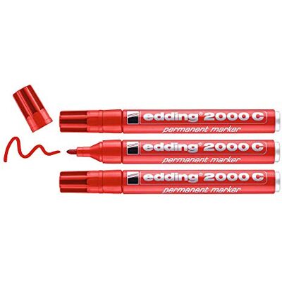 edding 2000 Permanent markör, blister 3 st., Röd, 1,5-3 mm stretch edding 2000 Permanent markör, blister 3 st., Röd, 1,5-3 mm stretch
