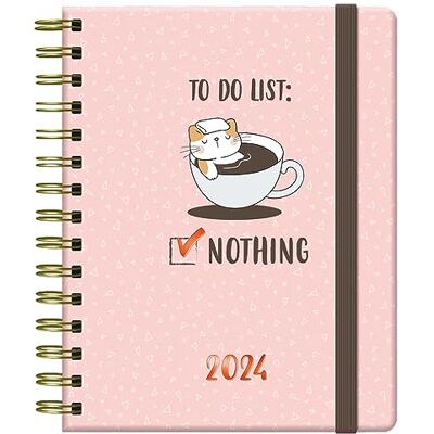 DOHE Agenda 2024 Vecka vy Storlek: 15x21 cm (A5) 176 sidor Spiralbindning Inbunden Random Cat-modell DOHE Agenda 2024 Vecka vy Storlek: 15x21 cm (A5) 176 sidor Spiralbindning Inbunden Random Cat-modell