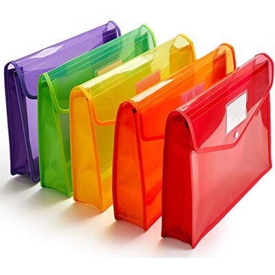JIZISO FANWU Plastmapp Poly kuvert expanderande mapp plånbok dokumentmapp med tryckknappsstängning, B4 / A4 storlek, 5-pack stor vattentät dragspelsfil påse (blandade färger) JIZISO FANWU Plastmapp Poly kuvert expanderande mapp plånbok dokumentmapp med tryckknappsstängning, B4 / A4 storlek, 5-pack stor vattentät dragspelsfil påse (blandade färger)
