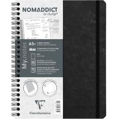 Clairefontaine 782331C Age Bag My.Notes carnet reliure intégrale à marge détachable 16x21cm 120p détach. DOT noir Clairefontaine 782331C Age Bag My.Notes carnet reliure intégrale à marge détachable 16x21cm 120p détach. DOT noir