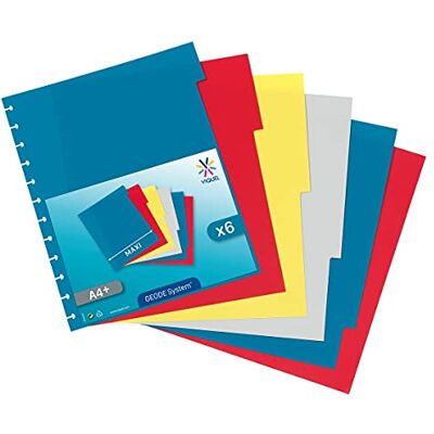 Viquel Set med 6 A4+ GEODE plastflikar för vydörrar med avtagbara fickor Viquel Set med 6 A4+ GEODE plastflikar för vydörrar med avtagbara fickor