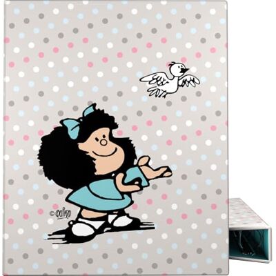 Grafoplás Grafoplas A4 Mafalda Bird ringpärm med 4 blandade ringar 25 mm, mjuk beröring, FSC-certifierad, hårda lock, mjuk plast, mjuk beröring, perfekt skolmaterial Grafoplás Grafoplas A4 Mafalda Bird ringpärm med 4 blandade ringar 25 mm, mjuk beröring, FSC-certifierad, hårda lock, mjuk plast, mjuk beröring, perfekt skolmaterial