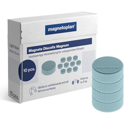 magnetoplan Magnethållare magnum, diameter 34 x 13 mm, 10 styck, ljusblå magnetoplan Magnethållare magnum, diameter 34 x 13 mm, 10 styck, ljusblå