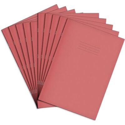 Rhino A4 träningsböcker, 80 sidor/8 mm linjerad med marginalpappersanteckningsbok, 10-pack, kontors- och skolkontorsmaterial, rosa Rhino A4 träningsböcker, 80 sidor/8 mm linjerad med marginalpappersanteckningsbok, 10-pack, kontors- och skolkontorsmaterial, rosa