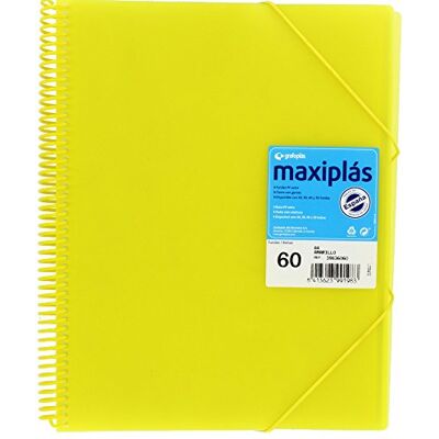 Grafoplás 39836060-Spiral A4-fodral med kuvert, gul och 60 fodral Grafoplás 39836060-Spiral A4-fodral med kuvert, gul och 60 fodral