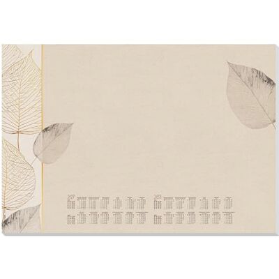 Sigel H7315 Pappersskrivbordsdyna, 2-årskalendrar och veckoplanerare, naturliga bladdesign, A2 (59,5 x 41 cm), brun/vit/svart, 30 ark Sigel H7315 Pappersskrivbordsdyna, 2-årskalendrar och veckoplanerare, naturliga bladdesign, A2 (59,5 x 41 cm), brun/vit/svart, 30 ark