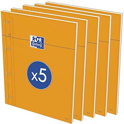 Oxford 5 stycken block perforerade häftsidor linjerade hela sidorna 230 x 297 papper vit 5 x 5 Oxford 5 stycken block perforerade häftsidor linjerade hela sidorna 230 x 297 papper vit 5 x 5