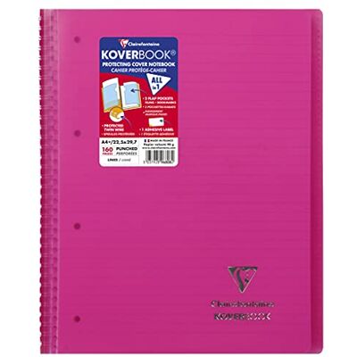 Clairefontaine 596808C Un Cahier à Spirale Koverbook Rose A4+ 22,5x29,7 cm 160 Pages Détachables Lignées avec Marge Papier Blanc 90 g Couverture Polypro Clairefontaine 596808C Un Cahier à Spirale Koverbook Rose A4+ 22,5x29,7 cm 160 Pages Détachables Lignées avec Marge Papier Blanc 90 g Couverture Polypro