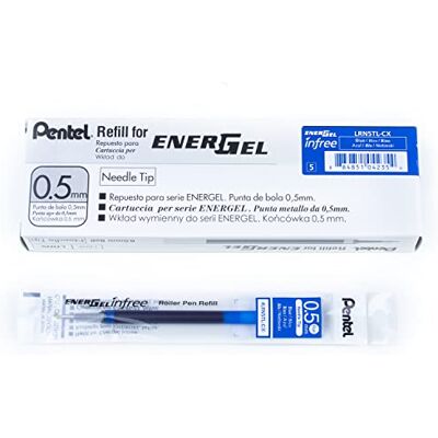 Pentel EnerGel Pure LRN5TL påfyllningspatron för 0,5 mm gelpenna, blå (12 stycken) Pentel EnerGel Pure LRN5TL påfyllningspatron för 0,5 mm gelpenna, blå (12 stycken)