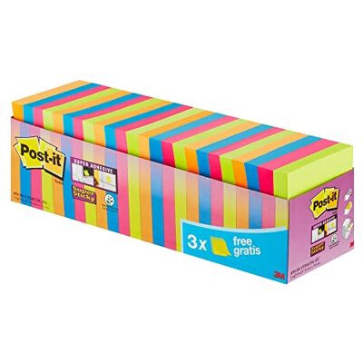 Post-it 712520 76 x 76 mm Klisterlappar, Blå/Gul/Rosa/Orange Post-it 712520 76 x 76 mm Klisterlappar, Blå/Gul/Rosa/Orange