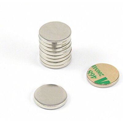 first4magnets Magnet expert 16 mm dia x 2 mm tjock nickelpläterad mild stålskiva med 3M självhäftande (paket med 10) first4magnets Magnet expert 16 mm dia x 2 mm tjock nickelpläterad mild stålskiva med 3M självhäftande (paket med 10)