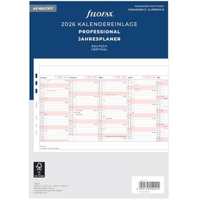 Filofax A5 Professional årsplan. (tyska) 2026 Filofax A5 Professional årsplan. (tyska) 2026