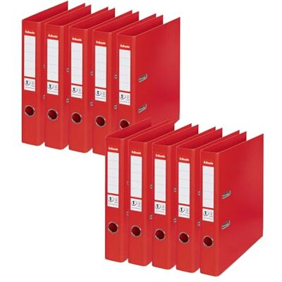 Esselte 811430 nr. 1 strömspak A4 bågfil med 50 mm rygg – röd, förpackning med 10 Esselte 811430 nr. 1 strömspak A4 bågfil med 50 mm rygg – röd, förpackning med 10