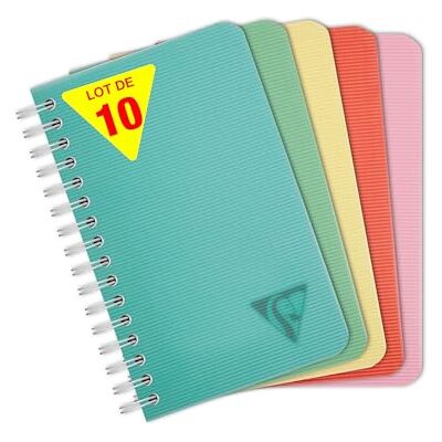 Clairefontaine 327425Cpack Linicolor carnet reliure intégrale 9x14cm 100p Q.5x5 assortiment ESSENCE PAQ DE 10 Clairefontaine 327425Cpack Linicolor carnet reliure intégrale 9x14cm 100p Q.5x5 assortiment ESSENCE PAQ DE 10