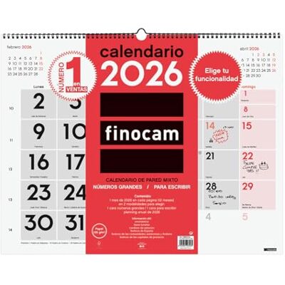 Finocam Väggkalender 2026 blandad XL månad Vista januari december 2026 (12 månader) Kalender 2026 att skriva ner Neutro månadsplanerare Finocam Väggkalender 2026 blandad XL månad Vista januari december 2026 (12 månader) Kalender 2026 att skriva ner Neutro månadsplanerare