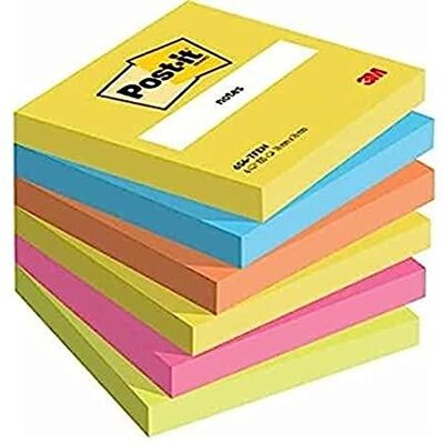 Post-it Super Sticky Foglietti, 100 Fogli, Confezione da 6 Blocchetti, 76 x 76 mm, Multicolore (Blu/Fucsia/Giallo/Verde Neon) Post-it Super Sticky Foglietti, 100 Fogli, Confezione da 6 Blocchetti, 76 x 76 mm, Multicolore (Blu/Fucsia/Giallo/Verde Neon)