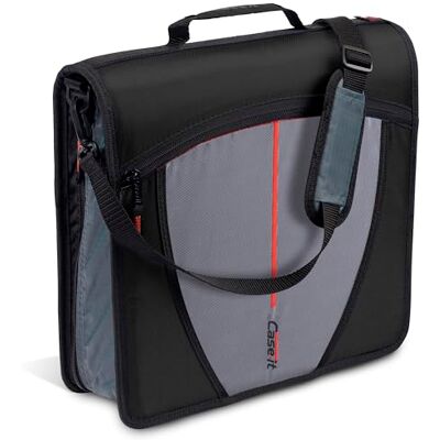 Case it Case-it The Mighty Zip Tab dragkedja pärm – 3 tum O-ringar – 5 färger flikexpanderande filmapp – flera fickor – 600 arkkapacitet – levereras med axelrem – kolsvart D-146 Case it Case-it The Mighty Zip Tab dragkedja pärm – 3 tum O-ringar – 5 färger flikexpanderande filmapp – flera fickor – 600 arkkapacitet – levereras med axelrem – kolsvart D-146