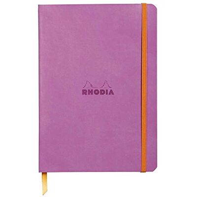 Rhodia 117461C Anteckningsbok rama med mjukt kuvert, prickigt rutnät, 80 ark, 90 g elfenbensfärgat papper, A5 148 x 210 mm, bokmärke, innerficka, 1 st, lila Rhodia 117461C Anteckningsbok rama med mjukt kuvert, prickigt rutnät, 80 ark, 90 g elfenbensfärgat papper, A5 148 x 210 mm, bokmärke, innerficka, 1 st, lila