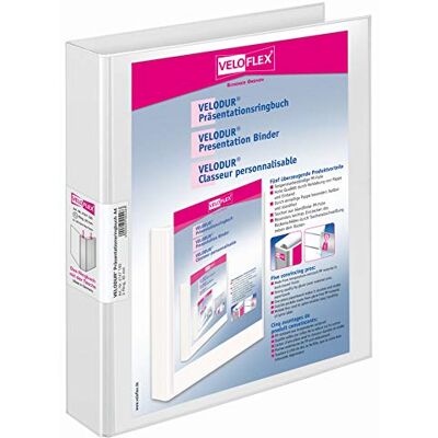 VELOFLEX 4147190 presentationsringbok Velodur, DIN A4, 2-ringmekanik, 272 x 315 x 46, med ytterfickor, vit VELOFLEX 4147190 presentationsringbok Velodur, DIN A4, 2-ringmekanik, 272 x 315 x 46, med ytterfickor, vit
