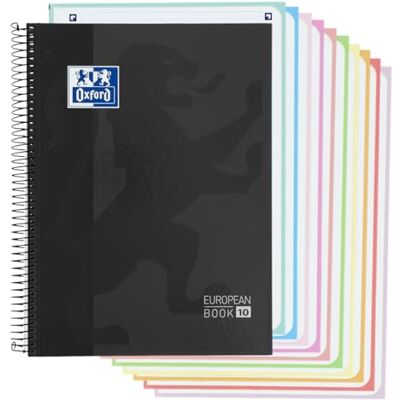 Oxford , Anteckningsbok A4 Grid 5x5, Extra lock, 10 Band Färg, 150 ark Mikroborrad, Färg Svart Oxford , Anteckningsbok A4 Grid 5x5, Extra lock, 10 Band Färg, 150 ark Mikroborrad, Färg Svart