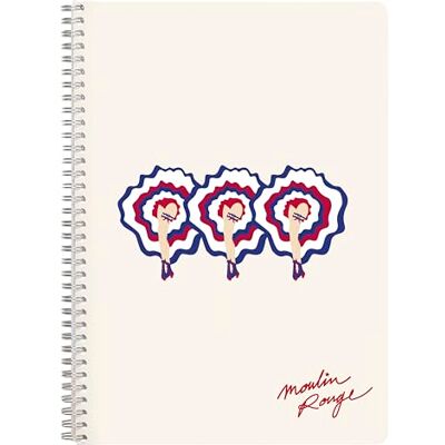 Clairefontaine 812435C Red Moulin, A4 helpärmbok, 21 x 29,7 cm, 148 sidor, linje och marginal, ass. Clairefontaine 812435C Red Moulin, A4 helpärmbok, 21 x 29,7 cm, 148 sidor, linje och marginal, ass.