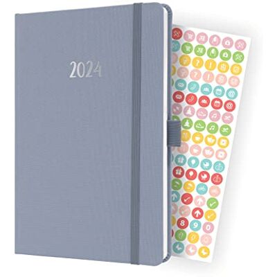 Sigel J4407 veckokalender Jolie 2024, ca A5, delikat lila, hårt omslag med textilband, gummiband, pennögla, fickficka, 174 sidor, tillverkad av hållbart papper, planerare Sigel J4407 veckokalender Jolie 2024, ca A5, delikat lila, hårt omslag med textilband, gummiband, pennögla, fickficka, 174 sidor, tillverkad av hållbart papper, planerare