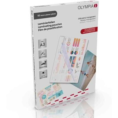 Olympia lamineringsfolie, 125 mikron, A3, 50 stycken Olympia lamineringsfolie, 125 mikron, A3, 50 stycken