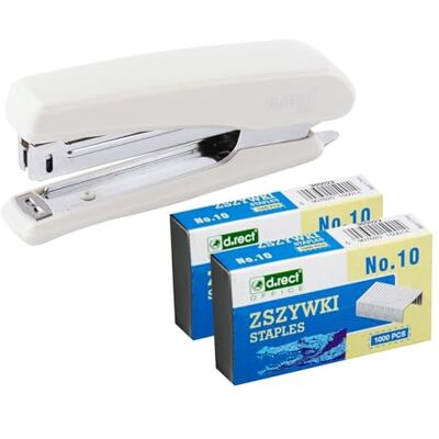 D.RECT 5221 Häftapparat med 2 000 Häftklamrar, Högpresterande Kontors- & Industrihäftapparat för 20 Ark, Vit D.RECT 5221 Häftapparat med 2 000 Häftklamrar, Högpresterande Kontors- & Industrihäftapparat för 20 Ark, Vit