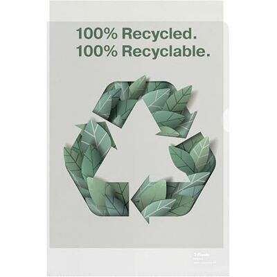 Esselte Recycle A4-mappar, präglad extra stark PP, 100 mikron, plastmappar, förpackning med 20 st, 628213 Esselte Recycle A4-mappar, präglad extra stark PP, 100 mikron, plastmappar, förpackning med 20 st, 628213