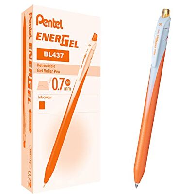 Pentel BL437 Energel Slim roller snäpplås 0,7 mm, orange 12 st Pentel BL437 Energel Slim roller snäpplås 0,7 mm, orange 12 st