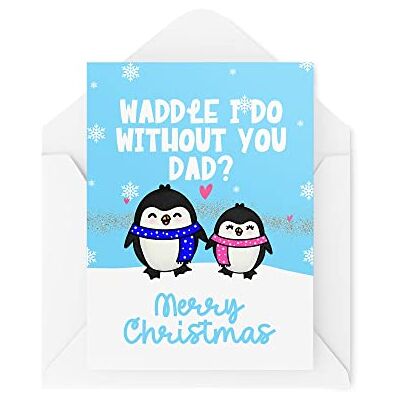 Tongue in Peach Roliga nya julkort Waddle I Do Without You?! Pappa dotter julklapp julfirande Skämt rolig CBH1383 Tongue in Peach Roliga nya julkort Waddle I Do Without You?! Pappa dotter julklapp julfirande Skämt rolig CBH1383