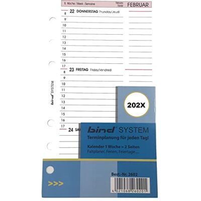 BIND kalender 2025 A6 kalenderinsättning möteskalender dagskalender 1 vecka/2 sidor B260225 BIND kalender 2025 A6 kalenderinsättning möteskalender dagskalender 1 vecka/2 sidor B260225