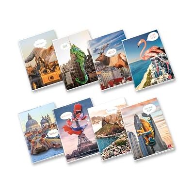 Pigna , Maxi-anteckningsbok Arrivano i Giganti, format A4 21x29,7 cm, 80 sidor + omslag, papper 80 g/m², insida 4M, rutmönster 4 mm, blandade omslag, 10 st. Pigna , Maxi-anteckningsbok Arrivano i Giganti, format A4 21x29,7 cm, 80 sidor + omslag, papper 80 g/m², insida 4M, rutmönster 4 mm, blandade omslag, 10 st.