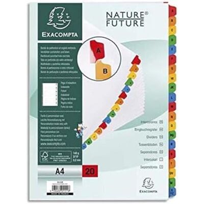 Exacompta 111E avdelare vit kartong mellanrum (vit, kartong, A4, 160 g/m²) Exacompta 111E avdelare vit kartong mellanrum (vit, kartong, A4, 160 g/m²)