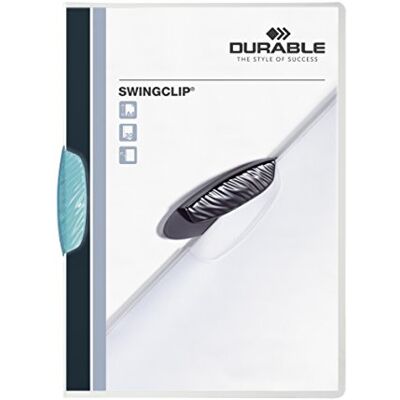 Durable Hunke & Jochheim klämmapp SWINGCLIP®, PP, 30 blad, medelblå klämma, transparent karta Durable Hunke & Jochheim klämmapp SWINGCLIP®, PP, 30 blad, medelblå klämma, transparent karta