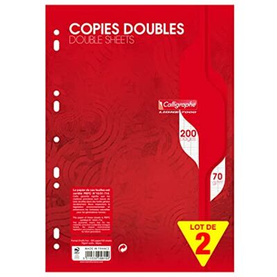Clairefontaine Calligraphe 5615AMZC 2-pack, dubbelpack, perforerade under film, A4, 21 x 29,7 cm, 200 stora kakelplattor, 70 g papper Clairefontaine Calligraphe 5615AMZC 2-pack, dubbelpack, perforerade under film, A4, 21 x 29,7 cm, 200 stora kakelplattor, 70 g papper