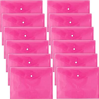 D.RECT 5530 12 stycken A4 dokumentmapp med tryckknapp dokumentväska samlarmapp rosa D.RECT 5530 12 stycken A4 dokumentmapp med tryckknapp dokumentväska samlarmapp rosa