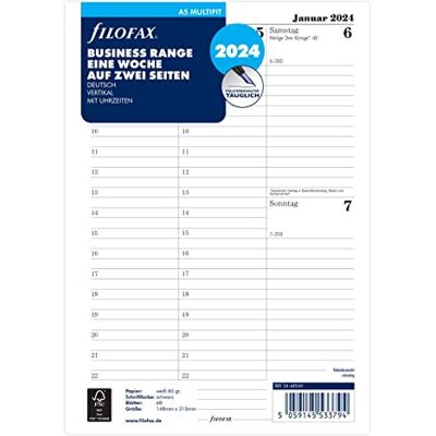 Filofax 2024 24-68540 Kalenderinlägg, Vit, A5 Filofax 2024 24-68540 Kalenderinlägg, Vit, A5