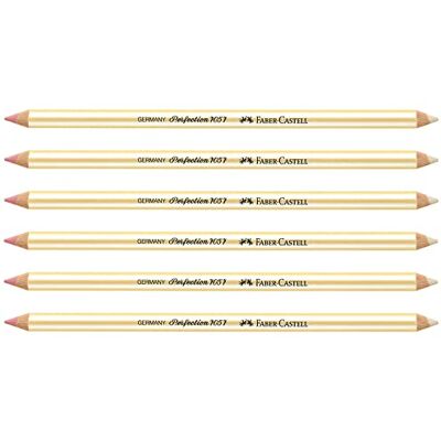 Faber-Castell 205021 – raderstift Perfection 7057, dubbelsidig, mjuk och hård, 6 stycken Faber-Castell 205021 – raderstift Perfection 7057, dubbelsidig, mjuk och hård, 6 stycken