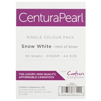 Crafters Companion - Centura Pearl Snow White - A4 - 50 ark - Cardstock Crafters Companion - Centura Pearl Snow White - A4 - 50 ark - Cardstock
