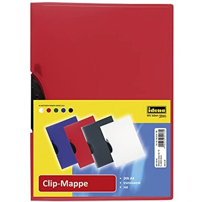 Idena A4 Clip mapp genomskinlig/röd Idena A4 Clip mapp genomskinlig/röd