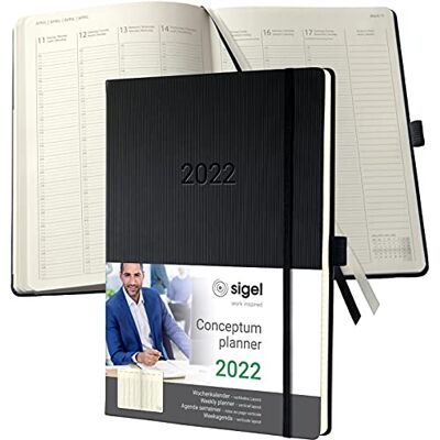 Sigel C2218 Conceptum veckoplanerare 2022-22,5 x 31,5 cm – inbunden – 192 sidor – svart Sigel C2218 Conceptum veckoplanerare 2022-22,5 x 31,5 cm – inbunden – 192 sidor – svart